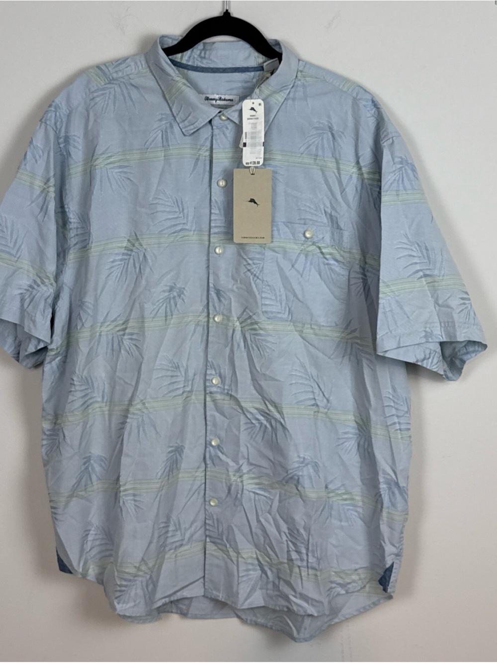 Tommy Bahama Shirt Mens XXL Blue Palm Tree Floral Button Up NWT $128